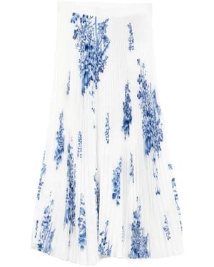 Enfold Floral Pleated Skirt - Blue