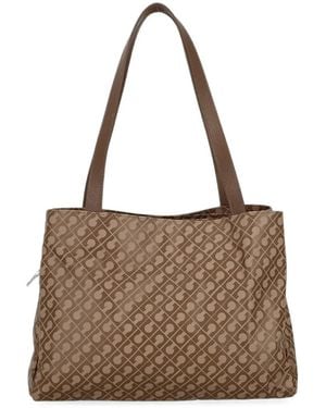 Gherardini Medium Monogram-Pattern Tote Bag - Brown