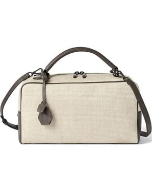 Brunello Cucinelli Explorer Boston Leather Tote Bag - Metallic