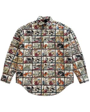 KAWAKEY Cat Heaven Tapestry Shirt - White