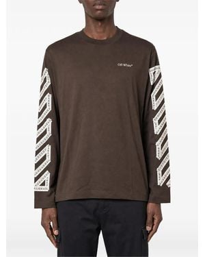 Off-White c/o Virgil Abloh Arrows Diag-Stripe T-Shirt - Brown