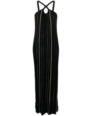 Sonia Rykiel Striped Knitted Maxi Dress - Black