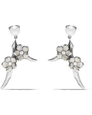 Shaun Leane Pendientes Con Colgante De Flor De Cerezo - Neutro