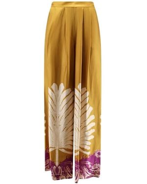 BYE Firenze Pleated Palazzo Trousers - White