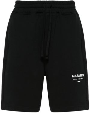AllSaints Undergound Cotton Track Shorts - Black