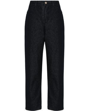 Moncler Logo-Patch Tapered-Leg Jeans - Blue