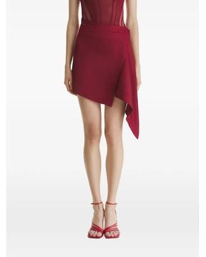 2310 STUDIO Minijupe Drapée À Design Asymétrique - Rouge