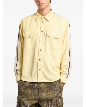 Palm Angels Logo 90' Side-Stripe Shirt - Natural