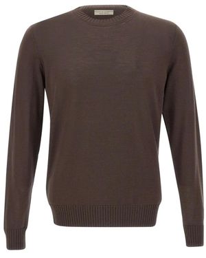 FILIPPO DE LAURENTIIS Crew-Neck Wool Jumper - Brown