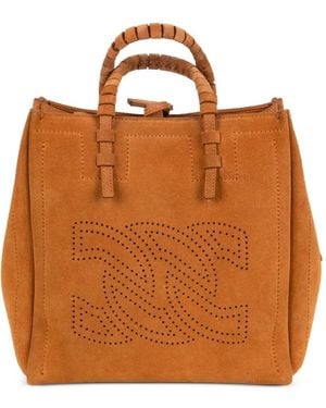 Casadei Perforated-Logo Tote Bag - Orange