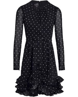 Giambattista Valli ポルカドット ラッフル ドレス - ブラック