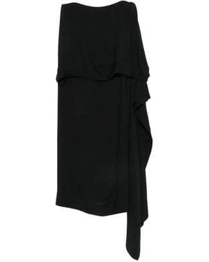 Carven Strapless Asymmetric Midi Dress - Black