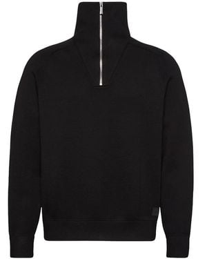 Calvin Klein Zip-Up High-Neck Jumper - Black