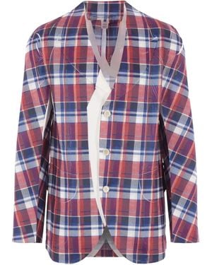 Comme des Garçons Blazer À Carreaux - Rouge