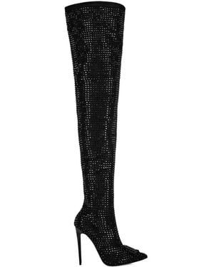 Philipp Plein Rhinestone Boots - Black