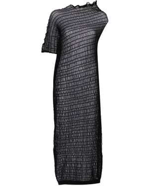 Uma Wang Ruffled Midi Dress - Black