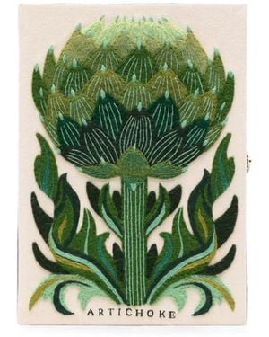 Olympia Le-Tan Artichoke Clutch Mit Stickerei - Grün