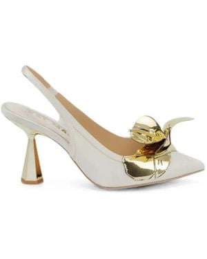 Kat Maconie Tamannaah Floral-Detail Mules - Metallizzato