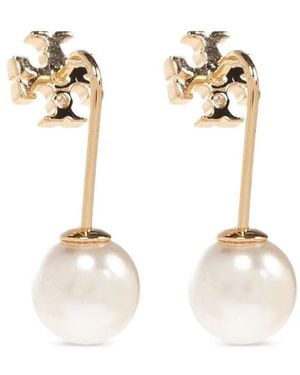 Tory Burch Pearl Front-Back Ohrringe - Weiß
