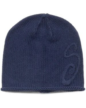 Stussy S Knit Beanie Hat - Blue