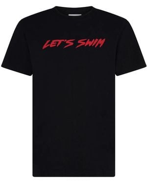 Let's Swim Logo-Print T-Shirt - Black