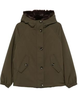 19.61 MILANO Kapuzenmantel Mit Faux Fur - Grün