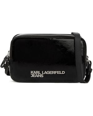 KARL LAGERFELD Logo-Lettering Cross Body Bag - Black