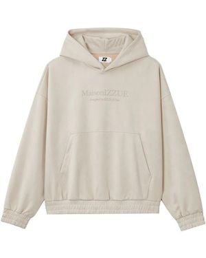 Izzue Logo-Print Cotton Hoodie - White
