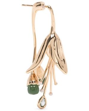 Maje Floral-Motif Drop Earrings - Metallic