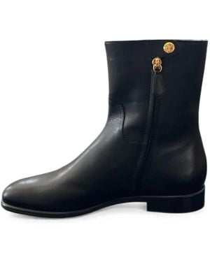 Pollini Logo-Plaque Ankle Boots - Black