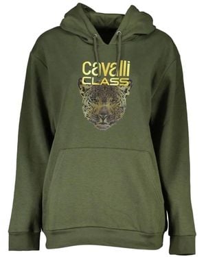 Roberto Cavalli Leopard-Print Hoodie - Green