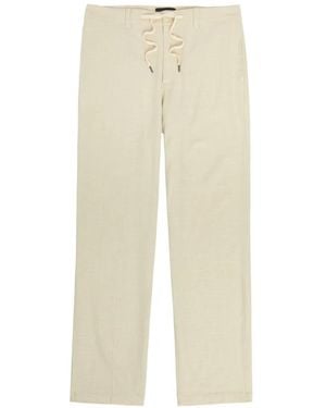 PAIGE Drawstring-Waist Slub-Texture Pants - Natural