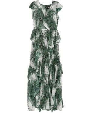 Marco Bologna Palm-Print Ruffled Maxi Dress - Green
