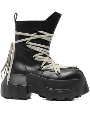 Rick Owens Megalaced Mega Tractor Boots - Black