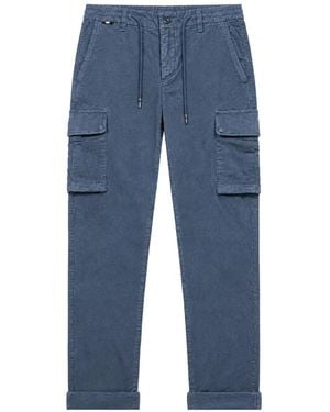 Mason's Drawstring Corduroy Cargo Pants - Blue
