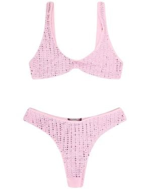 VENUJA Rhinestone-Embellished Bikini - Pink