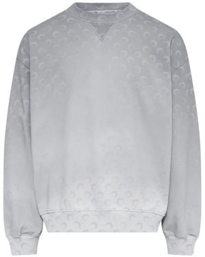 Marine Serre Moon Faded Fleece Oversized Sweatshirt - White