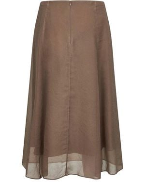 Brunello Cucinelli Flared Midi Skirt - Brown