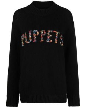 Puppets and Puppets エンブロイダリー セーター - ブラック