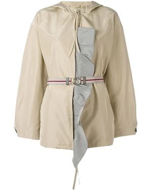 Prada ラッフル装飾 パーカージャケット - ナチュラル