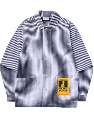 Service Works Striped Chef Shirt - Blue