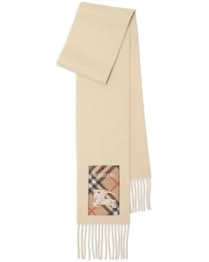 Burberry Cashmere Fringed Scarf - Natural