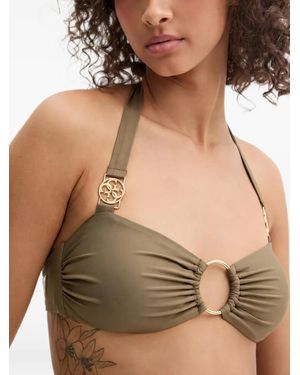 Guess Logo-Plaque Ring-Detail Bikini - Green