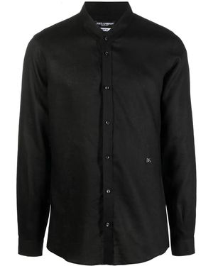 Dolce & Gabbana ロゴ リネンシャツ - ブラック