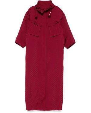 Gucci Abrigo Con Motivo Gg En Jacquard - Rojo