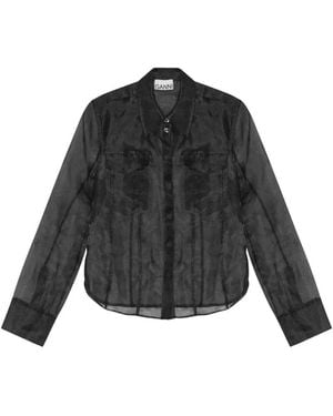 Ganni Pocket Button Shirt - Black