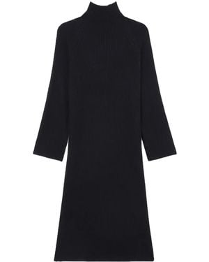 A.P.C. High-Neck Ribbed Dress - Blue