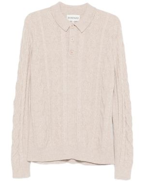 Bompard Cable-Knit Polo Shirt - Natural