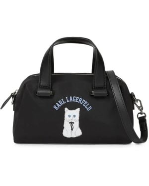 KARL LAGERFELD Small Ikon Choupette Satchel Bag - Black