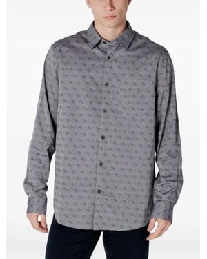 Guess All-Over-Print Collared Shirt - Grey